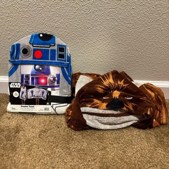 NWT Star Wars 2 Toddler Bath Hooded Towels